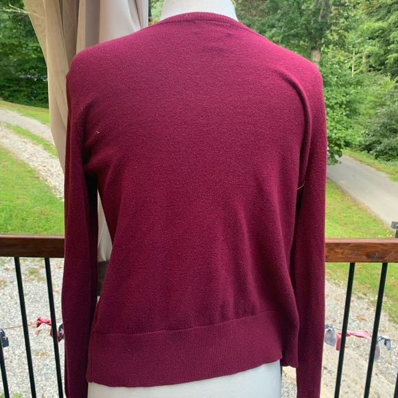 🖤 JCP burgundy wool cardigan Medium 🖤 - Picture 2 of 2